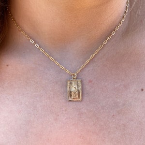 St Jude Necklace Tiny Necklace Matte Gold Necklace Bronze St Jude of Thaddeus image 7