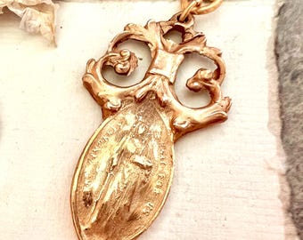 Saint Dypmhna Necklace Bronze Clay Antique Replica