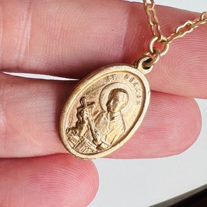 Saint Gerard Necklace Patron St of Expectant Mothers Matte Gold Finish Non Tarnish Kiln Fired Crown of Grace Childbirth Saint image 3