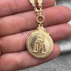 Saint Thérèse of Lisieux Necklace | Antique Replica Necklace | Bronze Clay Exclusive Design | Crown of Grace Designs | Tarnish Resistant