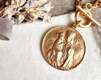 Saint Anne and Mary Front Toggle Necklace