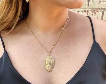 The Lord’s Supper Antique Replica Necklace | Handmade | Matte Gold | Crown of Grace Designs | The Last Supper