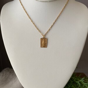 St Jude Necklace Tiny Necklace Matte Gold Necklace Bronze St Jude of Thaddeus image 5