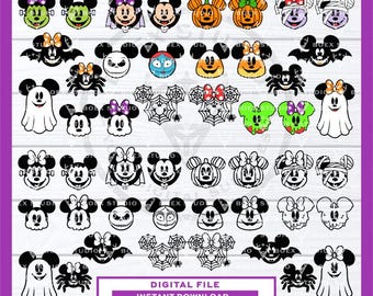 Disney Halloween SVG- en PNG-bundel: Mickey en Minnie Party (digitale download)