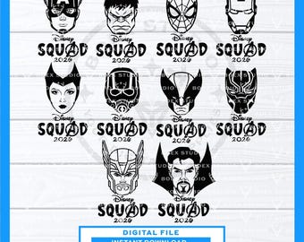 Avengers Super Heroes SVG Bundle: Spiderman, Ironman, Hulk (Digital Download), Disneyland Trip SVG
