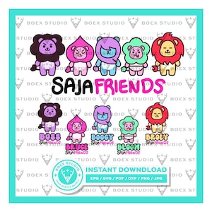 Saja Friends Cute Lion Mascot SVG, Saja Boys, Saja friends, Derpy Tiger, KPop Demon Hunters SVG, Huntrix SVG, Jinu Saja Boys