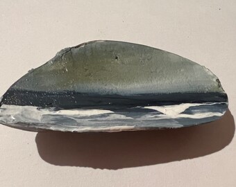 Welsh hand painted Mussel Shell