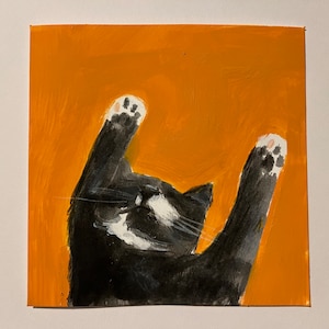 8x6” commission- cat portrait painted on card
