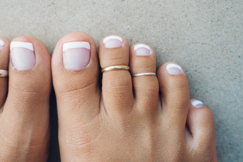 Silver Gold Rose Gold Toe Ring Hammered Toe Ring Matte Toe Ring Shiny Toe Ring Midi Ring Knuckle Ring - 