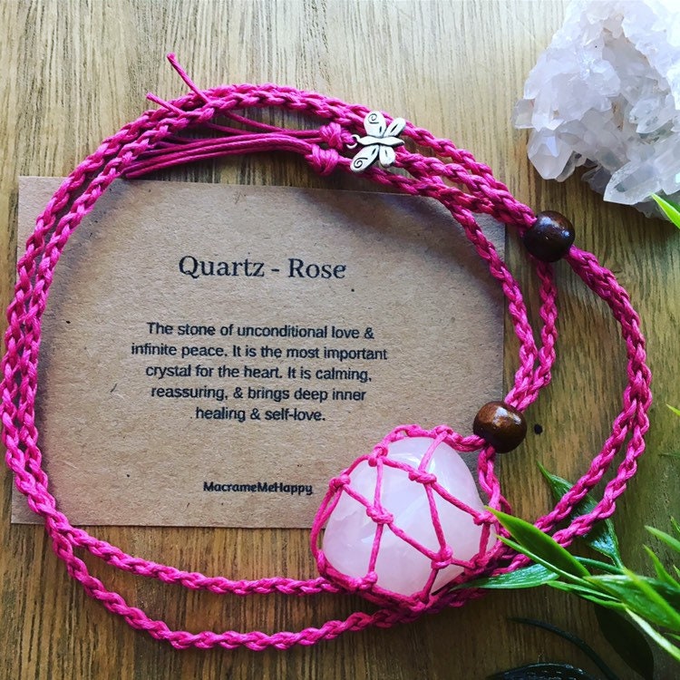 Macrame Pouch Necklaces With Gemstones Etsy Australia