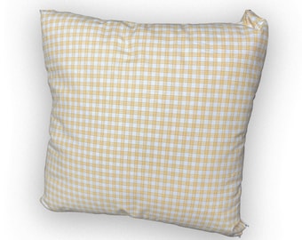 yellow checked cushions