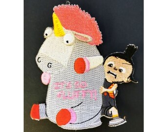 Aufnäher Patch von Agnes mit Einhorn (Es tan esponjoso) von Ich einfach Unverbesserlich - 8 x 10,5 cm