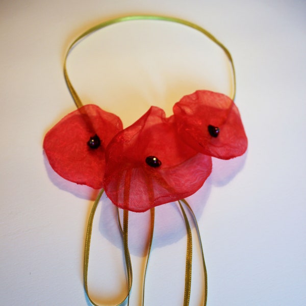 Collier coquelicot