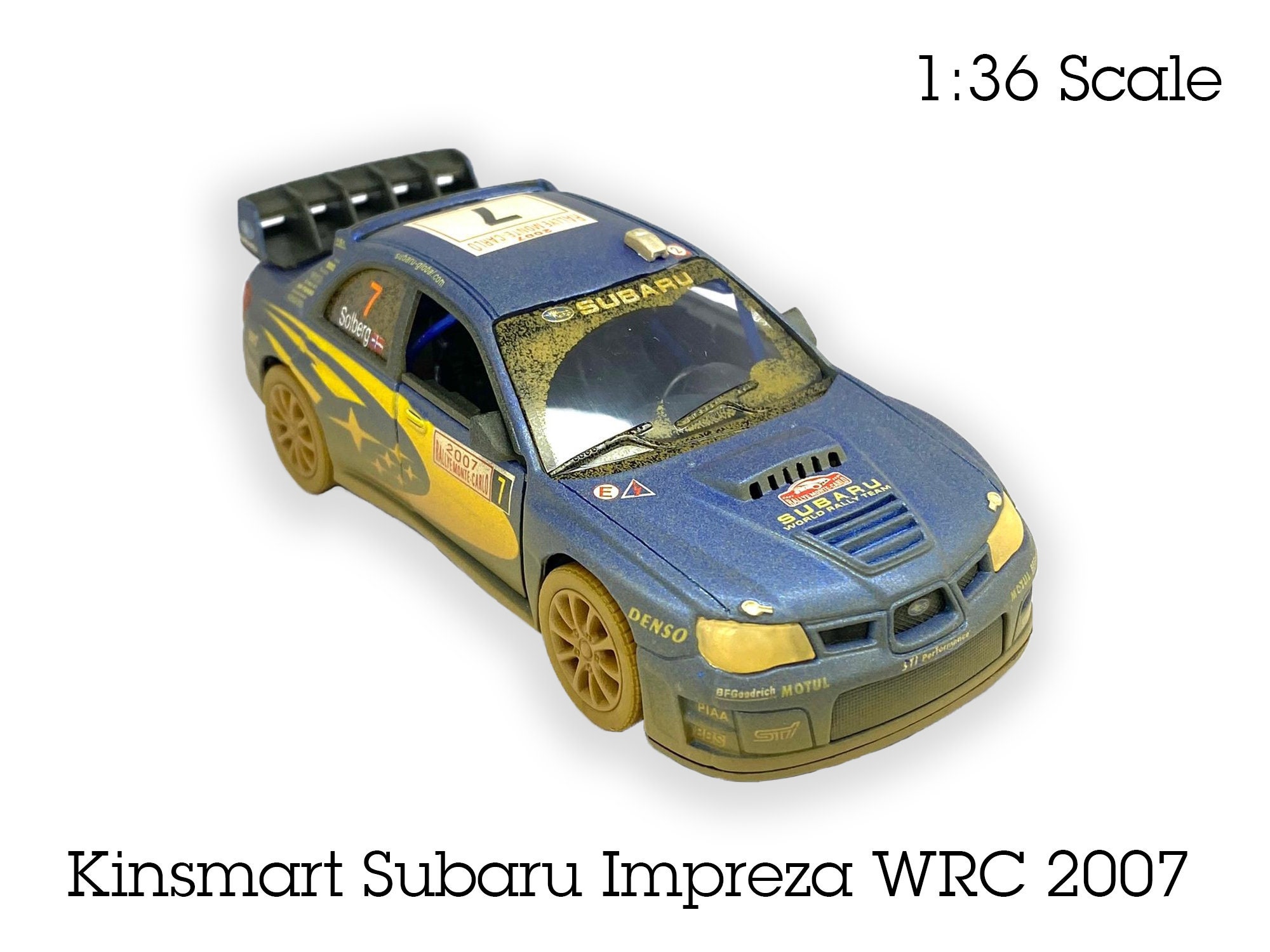 Kinsmart Subaru Impreza Wrc 07 Rally Car Diecast Blue Etsy Uk
