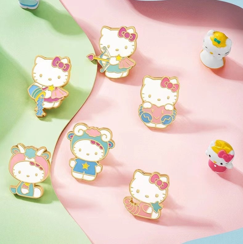 Sanrio Hello Kitty Cute Kit Cat Lapel Pins for Backpacks Brooches for Women  Enamel Pin Fashion Jewelry Accessories Birthday Gift