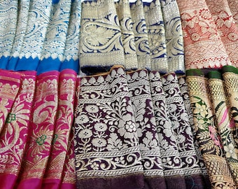 Sari Trim Lot Lace Ribbon Border Banarasi Banarsi Antique Vintage 10 Pcs Zari Random 12 inch each