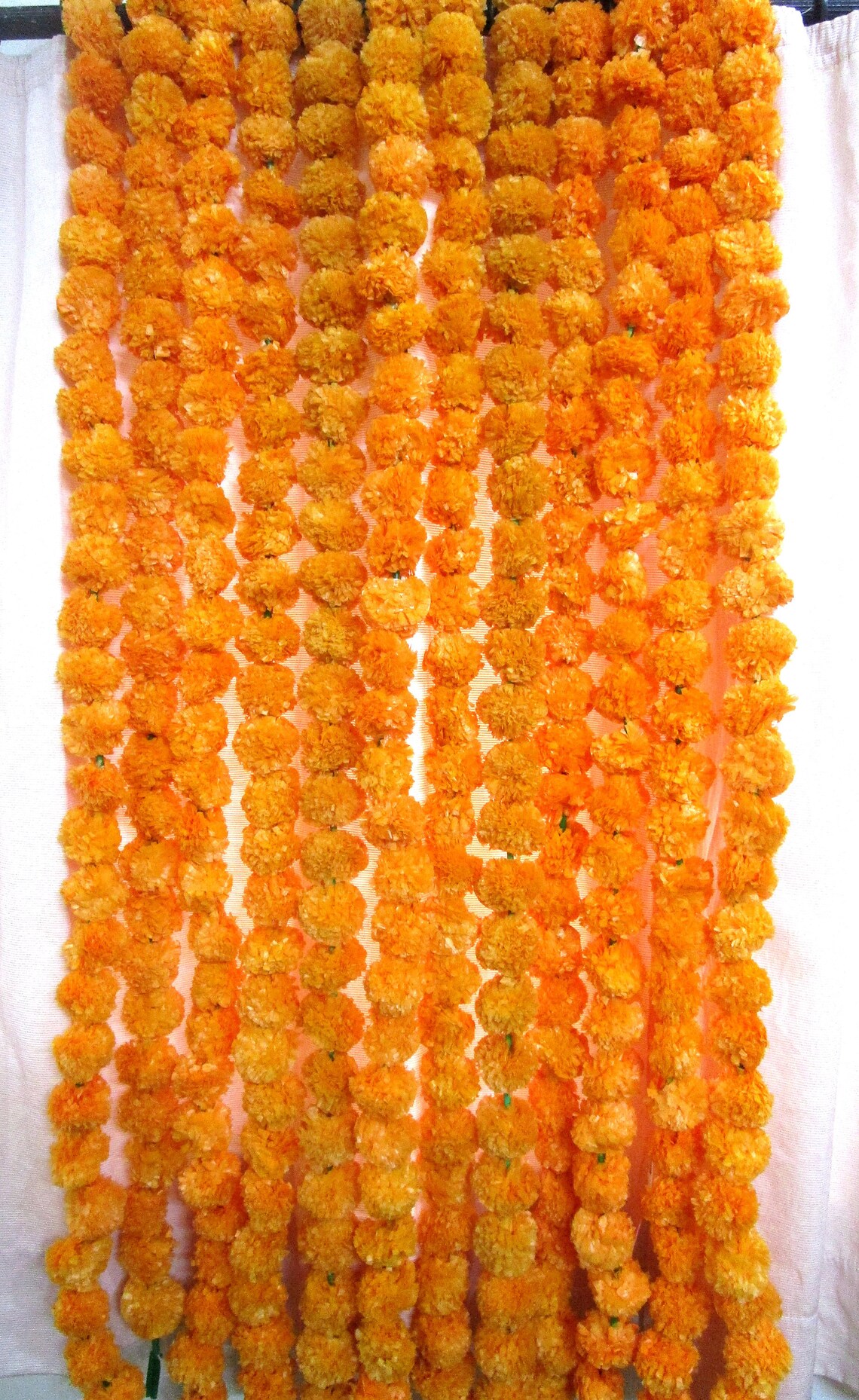 Temple Pooja Garland Artificial Flowers Marigold Orange Decor Etsy