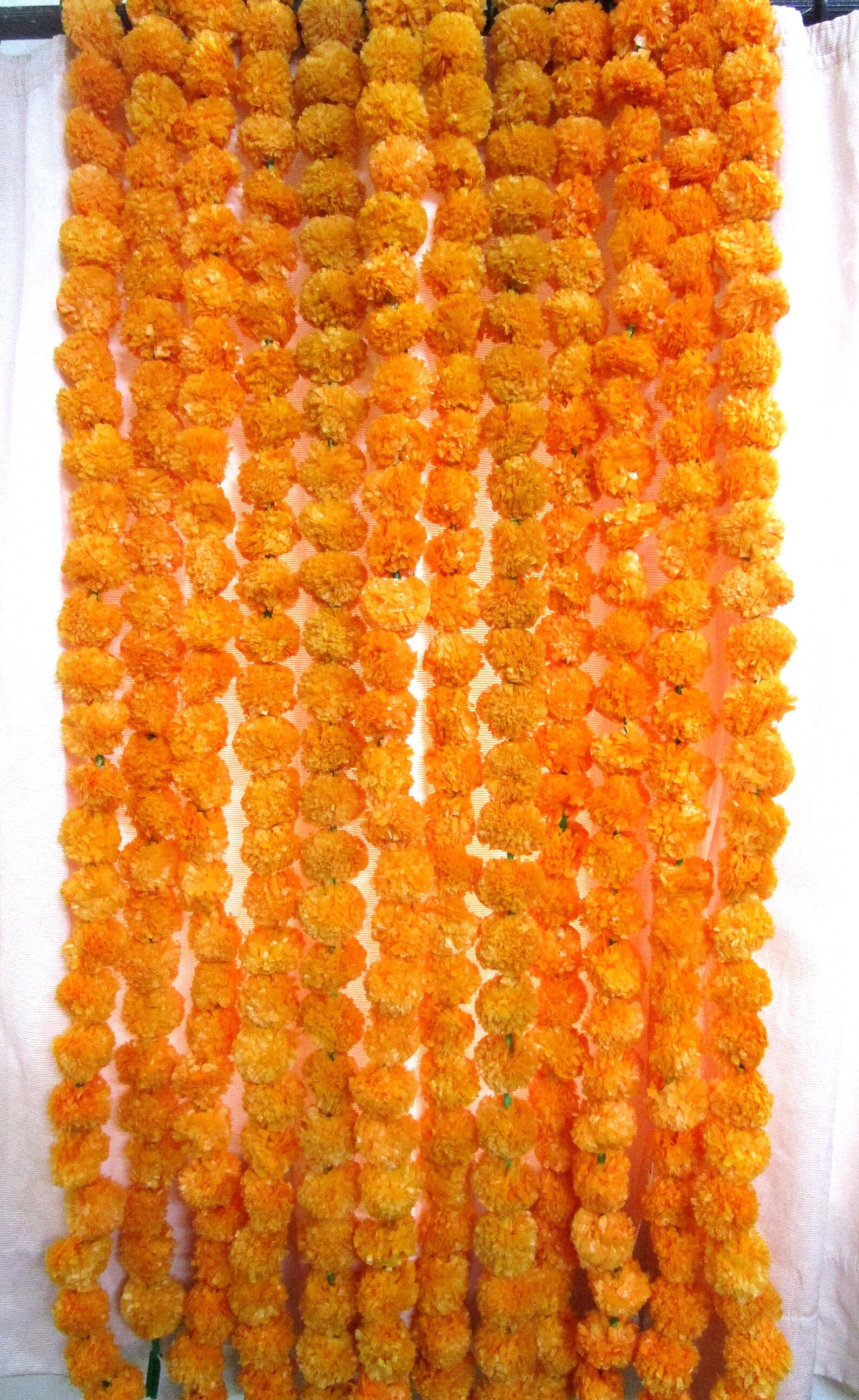 Temple Pooja Garland Artificial Flowers Marigold Orange Decor Etsy