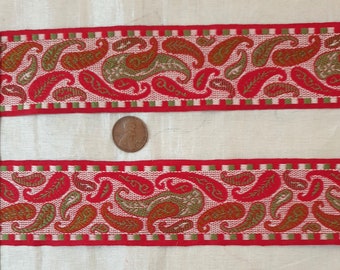 RARE lot Antique Vintage Sari Trim Lace Ribbon Embroidered WORK!  By The Yard X47 S334 BR11