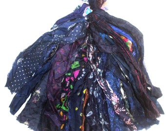 35 Strands Vintage Silk Sari Tassels – Hand-Cut Gold Zari Remnant – Multi-Color Craft Lot