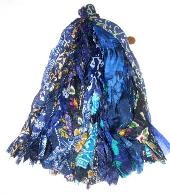 100g Recycled Sari Silk Fabric Snippets - Multi-Color Remnant Mix For Crafts, Jewelry & Sewing