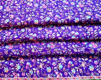 Pure Sari Silk Lot Vintage Sari Fabric Material Remnant FABRIC by the YARD pretty FLOWEr FLORAL Print!! Bag Ds19, FF31