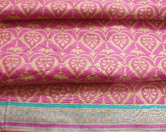 Sari Silk Lot Vintage Sari Fabric Material Remnant FABRIC by the YARD FLORAL Print!! Bag DS20, FF21