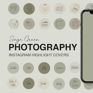 500+ Sage Green Photography Instagram Stories Highlight Covers Icons | Highlights |  Photographer Branding for Social Media
