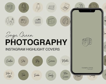 500+ Sage Green Photography Instagram Stories Highlight Covers Icons | Instagram Stories Highlights |  Photography logo