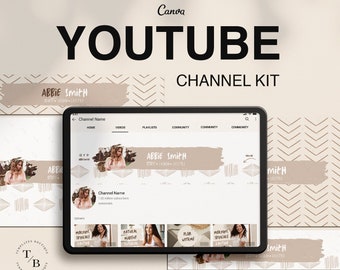 Free Spirit Youtube Channel Branding Kit - Editable Canva Templates - Boho Youtube Banner - Thumbnails Templates - Youtube Branding Kit