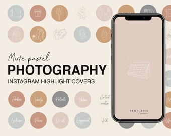 500 + Photography Instagram Story Highlight Cover Icons | Mute Pastel Hand-drawn and calligraphy icons for Instagram Highlights