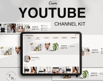 YouTube Channel Kit | Editable Canva Template | Minimal Clean Branding | YouTube Banner, End Card, Video Thumbnails templates