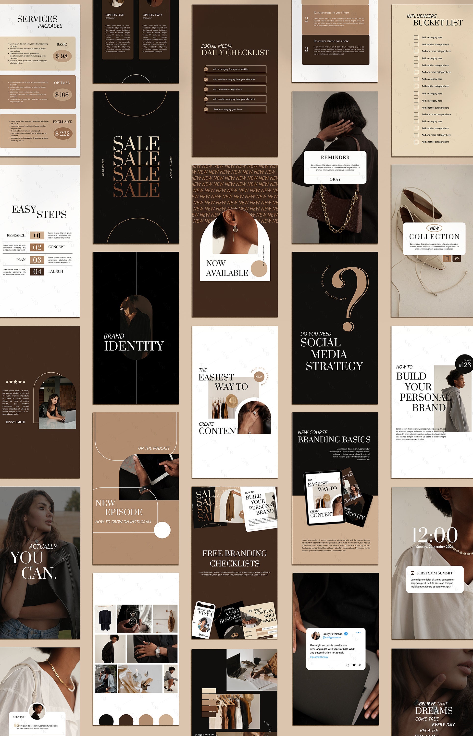 Dark Academia Instagram Template Canva Social Media Etsy