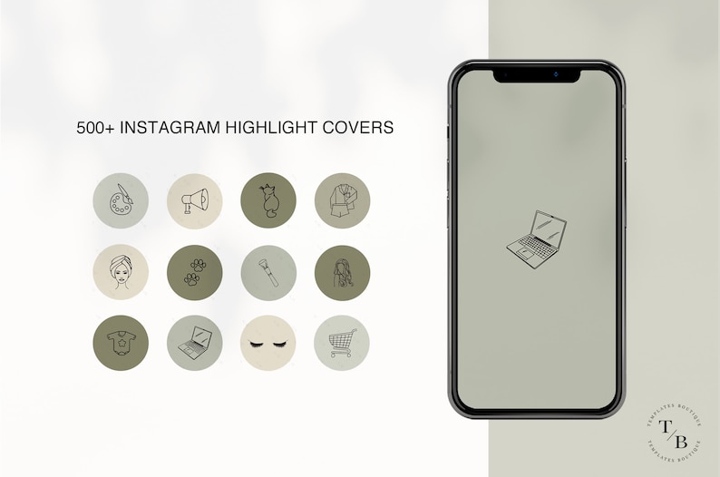 500 Sage Green INSTAGRAM HIGHLIGHT ICONS Hand Drawn Natural Etsy