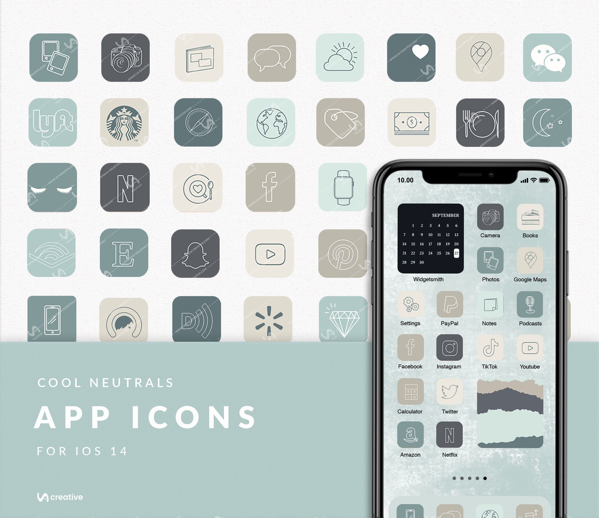APP ICONS Cool Neutral Aesthetic 127 icons ios14 Light Blue | Etsy