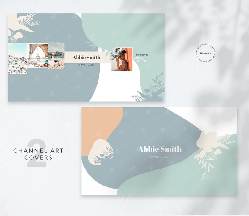 YouTube Channel Kit Editable Canva Template Pale Abstract | Etsy