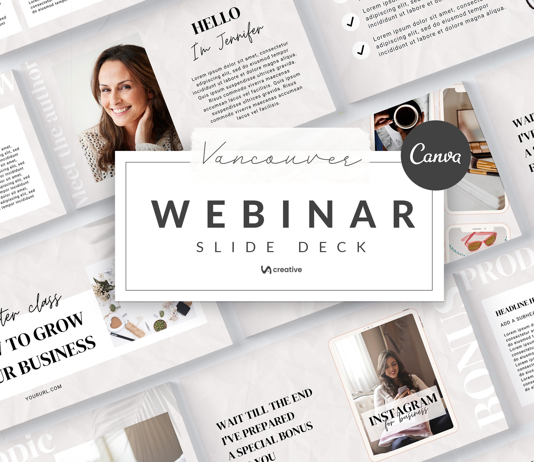 Webinar Slide Deck Template Presentation Canva Etsy