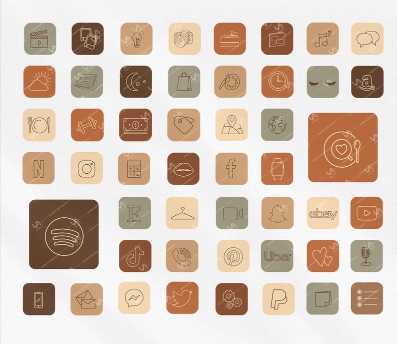 50 iOS14 APP ICONS Fall AESTHETIC Terracotta Theme App | Etsy