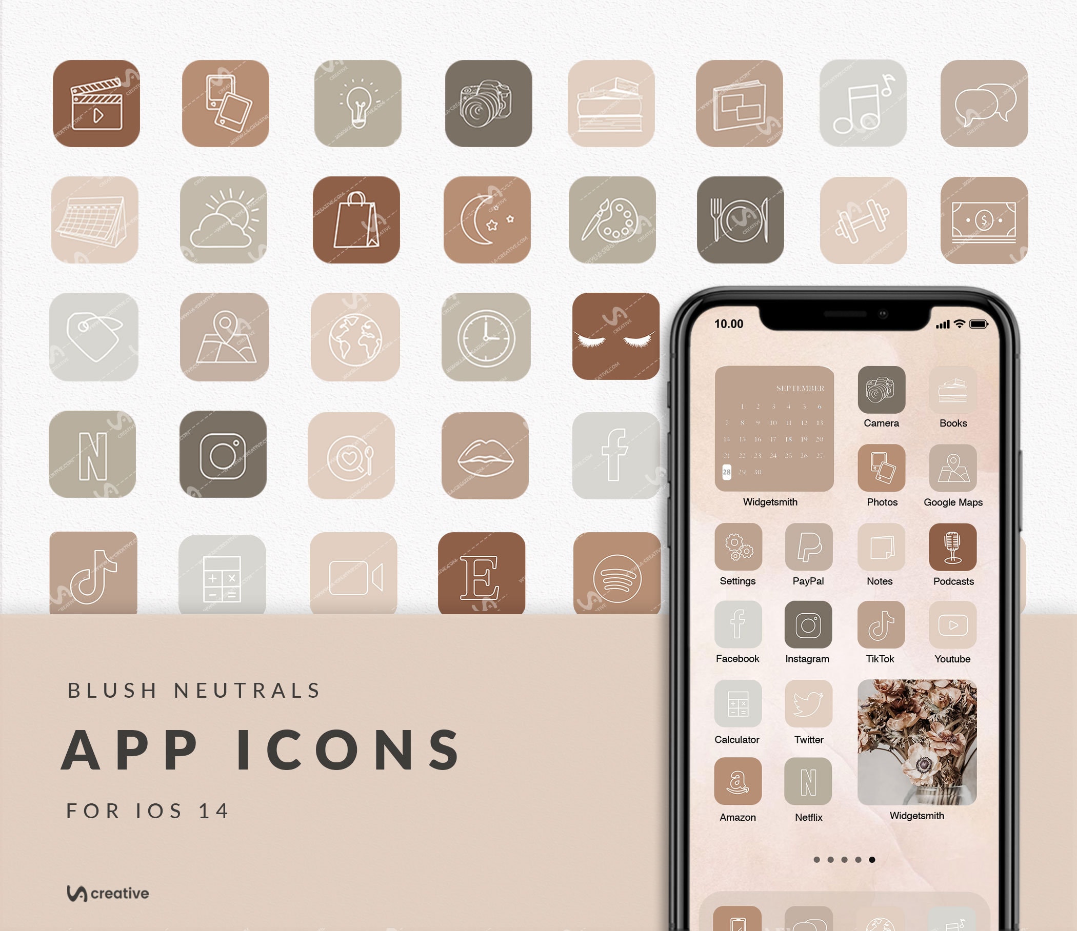 Neutral AESTHETIC 50 iPhone iOS 14 APP ICONS Widgetsmith Etsy