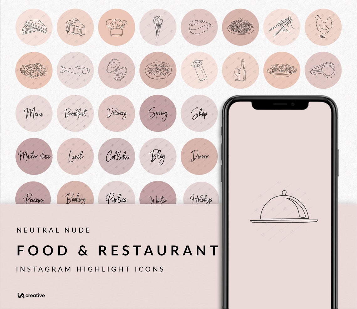 Food Instagram Highlight Covers Restaurant Instagram Story Etsy