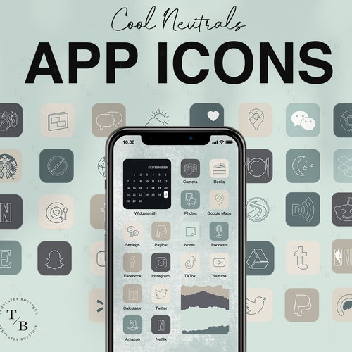 APP ICONS Cool Neutral Aesthetic 127 Icons Ios14 Light Blue Etsy