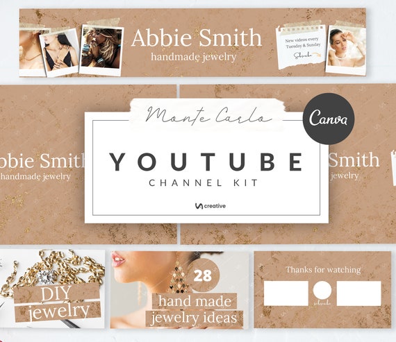 Youtube Banner Youtube Channel Art Nude And Gold Branding Yt Etsy