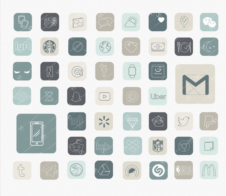 aesthetic icons neutral ios14