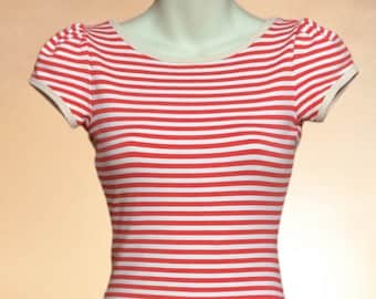 Juicy Couture Red and White Striped Dress Body Con