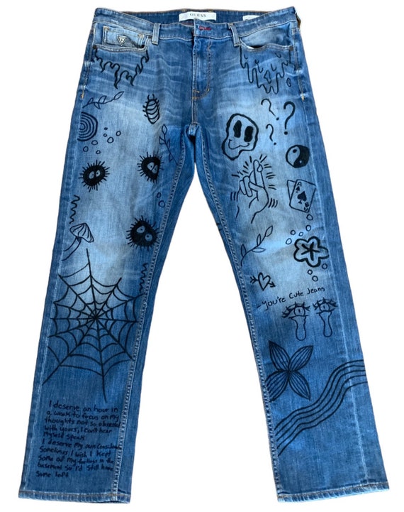 Graffiti Graphic Denim Jeans
