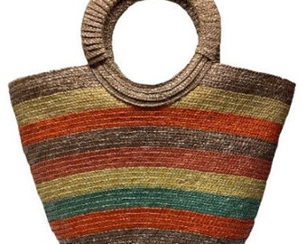 Wheat Straw Beach Bucket Handbag