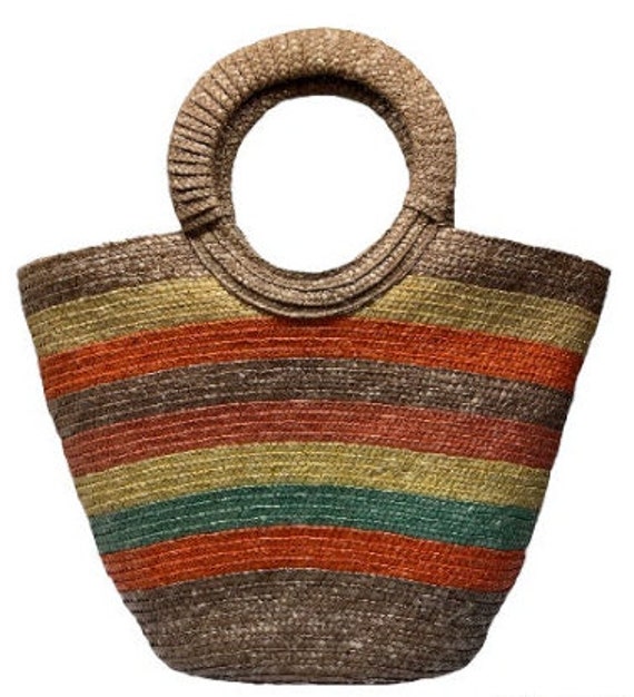 Wheat Straw Beach Bucket Handbag