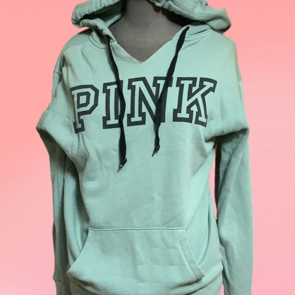 Sweatshirt Y2K by Victoria  Secret "Pink"  Moss Green Medium