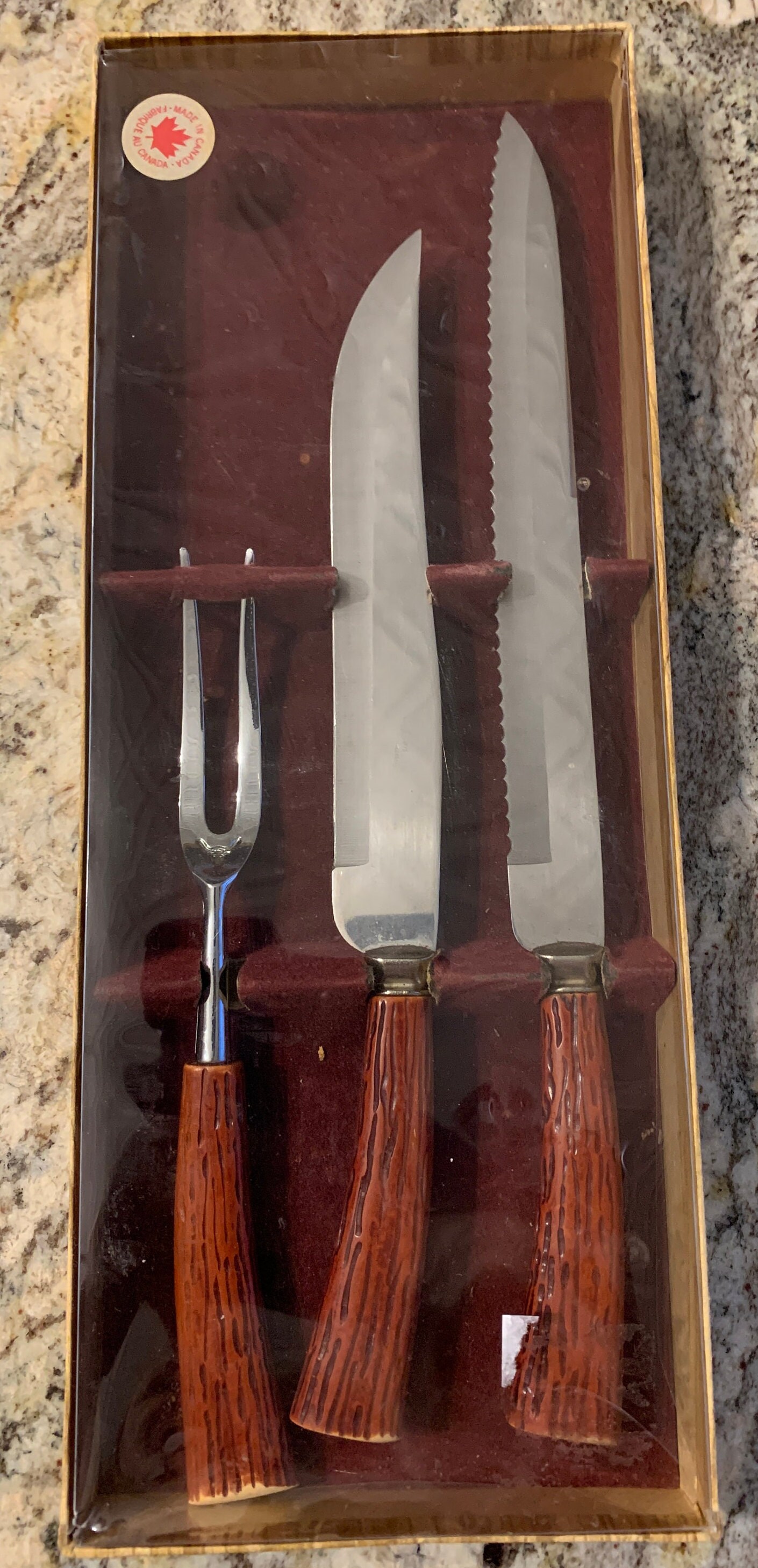 3-piece Carving Set Stainless Steel Made in Japan 2 Knives and 1 Fork 