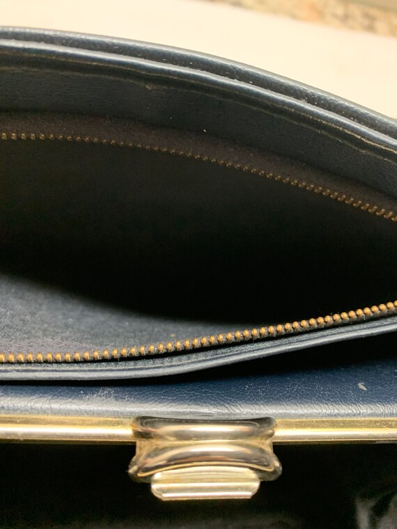 Vintage Dark Blue Purse - image 3